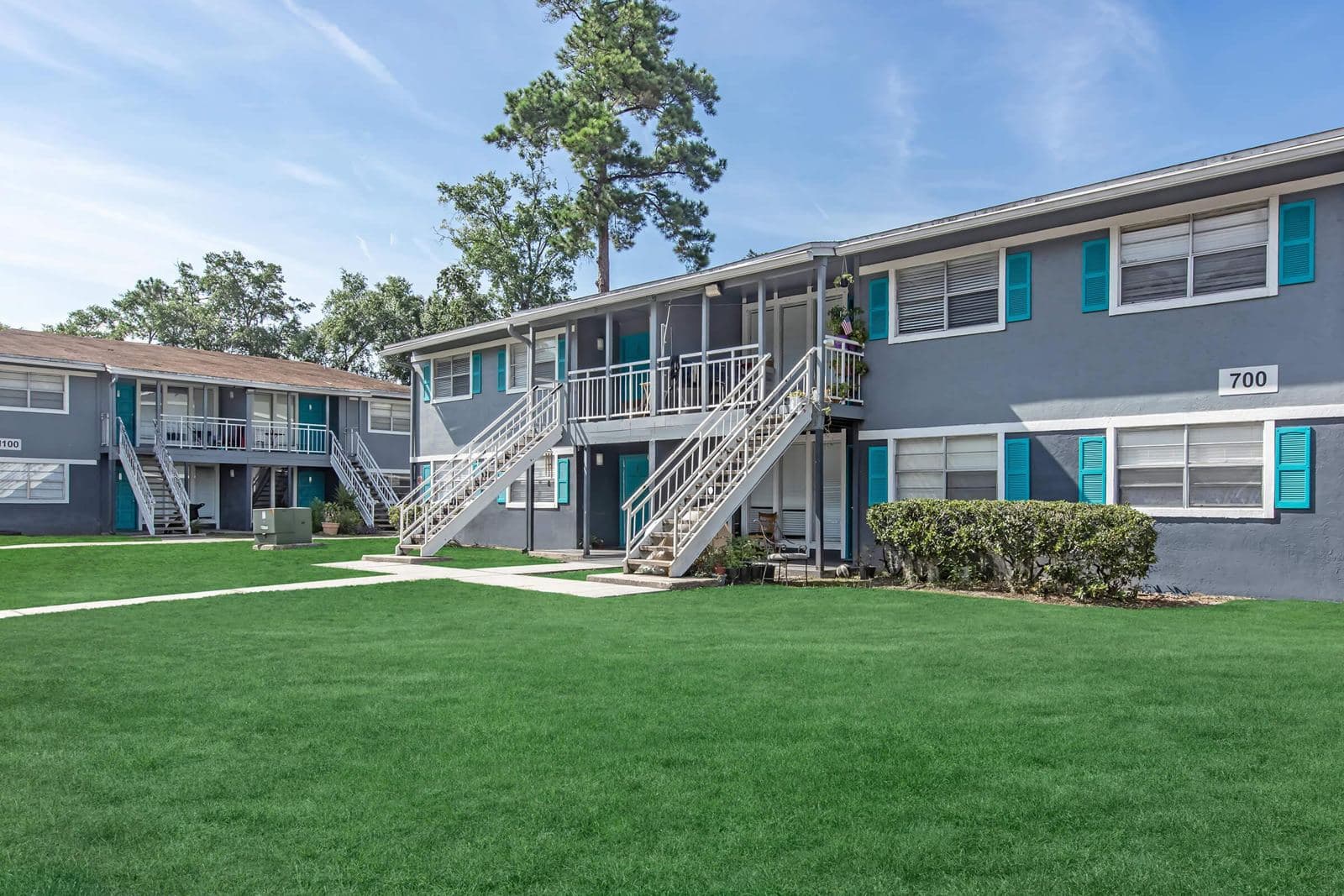 Renovated two-story multifamily buildings with lawn, Jacksonville, Florida